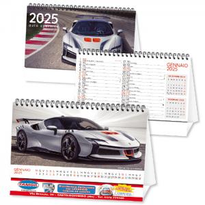 Calendario 2025 da tavolo Auto Sportive personalizzato su due lati